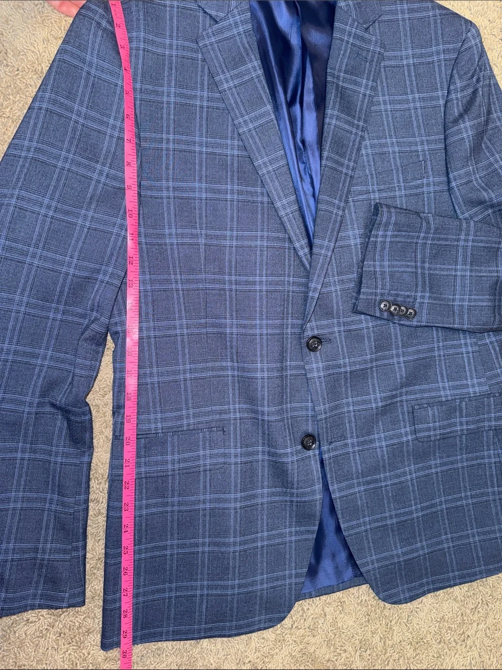 Alfani Navy Windowpane Sport Coat Blazer